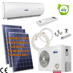 Climatiseur Réversible Solaire Hybride de 2500W – Le Confort Écologique pour les Antilles-Guyane